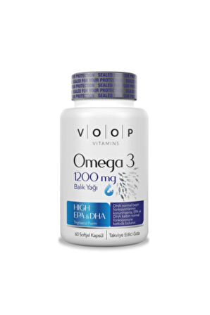 2 ADET  VOOP Omega 3 İçeren Kapsül Balık Yağı 1200mg
