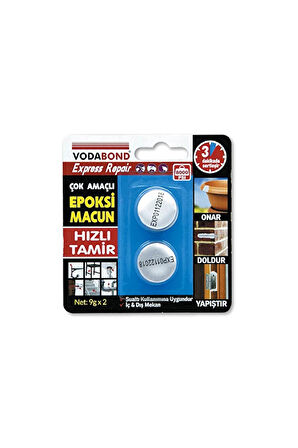 2 ADET  Vodabond Epoksi Tamir Macunu 9g 2 Adet