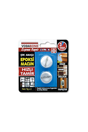2 ADET  Vodabond Epoksi Tamir Macunu 9g 2 Adet