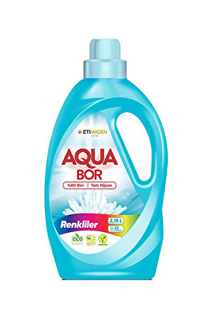 2 ADET  Boron Aquabor Sıvı Çamaşır Deterjanı Renkliler 33 Yıkama 2150 ml