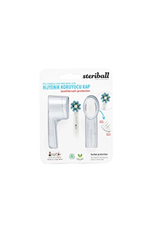 2 ADET  Steriball Şarjlı Diş Fırçası Koruma Kabı 2'li Şeffaf