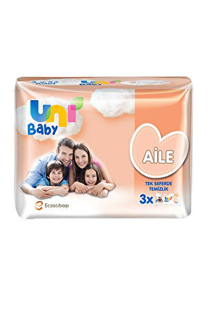 3 ADET  Unı Baby Aile Islak Havlu 3*52'li