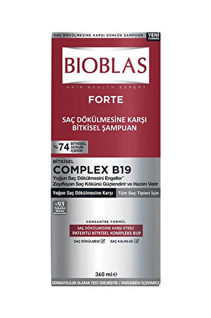 3 ADET  Bioblas Forte Şampuan 360 Ml