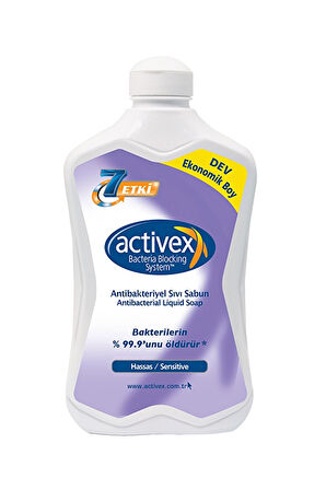 3 ADET  Activex Antibakteriyel Sıvı Sabun 1,5 L Hassas Koruma