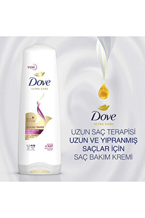 3 ADET  Dove Saç Kremi Uzun Saç Terapisi 350 ml