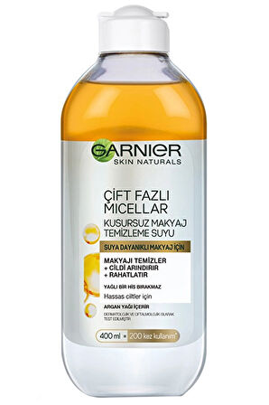 3 ADET  Garnier Micellar Çift Fazlı Kusursuz Makyaj Temizleme Suyu 400 ml