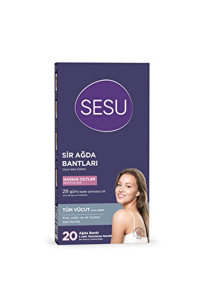 3 ADET  Sesu Ağda Bandı Hassas Cilt 20'li