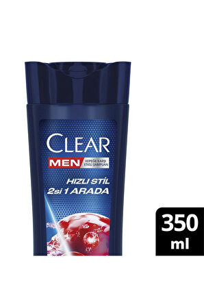 3 ADET  Clear Men Hızlı Stil 2in1 Şampuan 350 ml