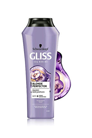 3 ADET  Gliss Mor Şampuan 250Ml Blonde Perfector