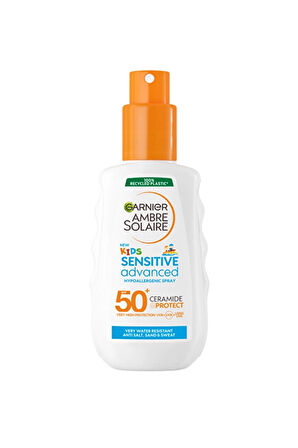 3 ADET  Garnier Ambre Solaire Sensitive Advanced Çocuk Hipoalerjenik Güneş Koruyucu Sprey SPF 50+ 150 ml
