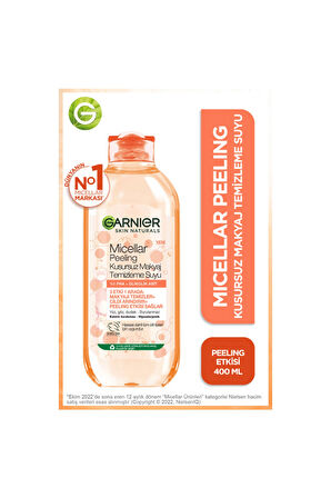 3 ADET  Garnier Micellar Peeling Kusursuz Makyaj Temizleme Suyu 400 ML