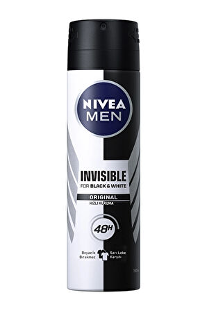 3 ADET  Nivea Deodorant Invisible Black&White 150 ml