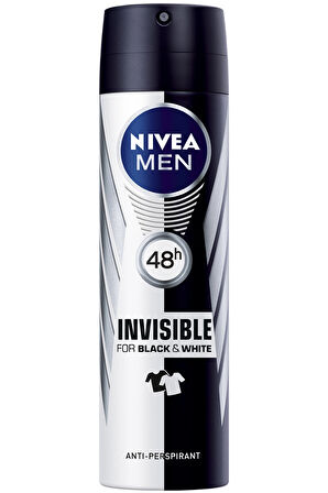 3 ADET  Nivea Deodorant Invisible Black&White 150 ml