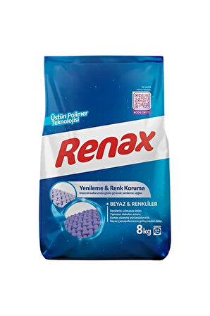 3 ADET  Renax Çamaşır Deterjanı 8 kg Renklıler + Beyazlar