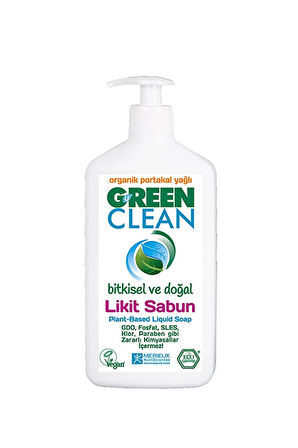 3 ADET  Green Clean Bitkisel Likit Sabun 500 ml