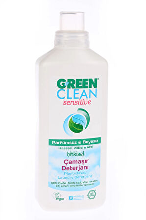 3 ADET  Green Clean Bitkisel Sıvı Çamaşır Deterjanı Sensitive Kokusuz 1000 ml