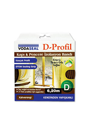 3 ADET  Vodaseal Kapı Pencere İzolasyon Bandı Kahve 6,2m