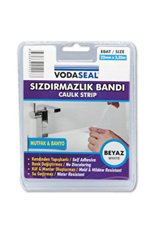 3 ADET  Vodaseal Lavabo Kenar Bandı Beyaz 22mmx335m