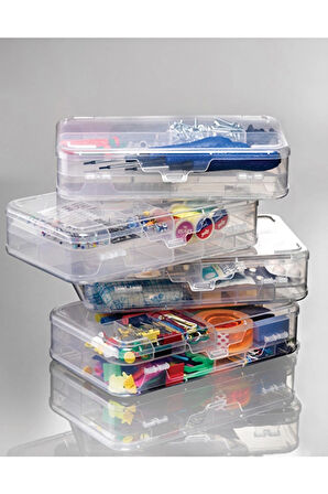 3 ADET  Gondol Plastik Hobi Kutusu 12,7X21,4X4,8 Cm