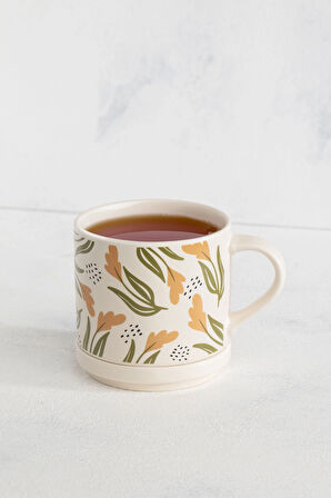 3 ADET  Hometime Porselen Kapaklı Kupa 405cc