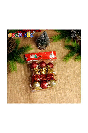 3 ADET  Yılbaşı Ağacı Süsü 4 Model Karma 12'li Set