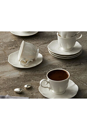 3 ADET  Pera Kahve Fincan Takımı 12 Parça 90 cc