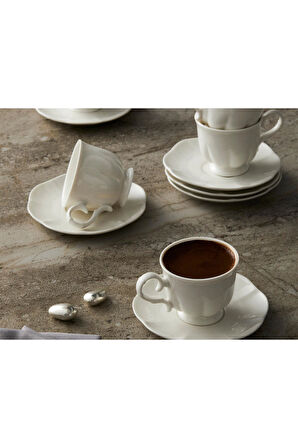 3 ADET  Pera Kahve Fincan Takımı 12 Parça 90 cc