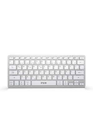 3 ADET  Inca Ibk-565Bt Bluetooth  5.0 Rechargeable Smart  Silver  Keyboard