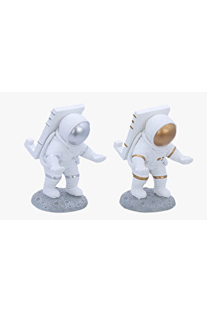 3 ADET  Arow Seramik Astronot Telefon Tutacaklı