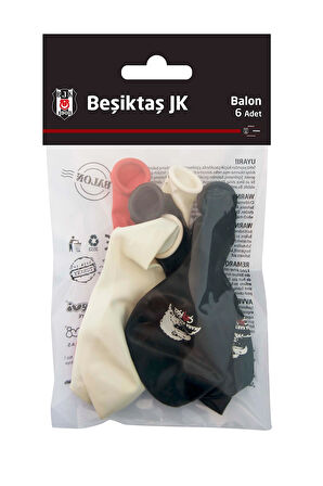 3 ADET  Beşiktaş Poşet İçi 6'Lı Balon