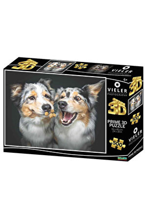3 ADET  Köpekler 500 Parça Puzzle Prime 3D