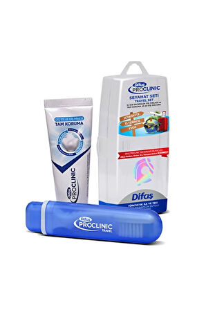 3 ADET  Difaş Proclinic Diş Fırçası + Dış Macunu 25 ml Seyahat Seti