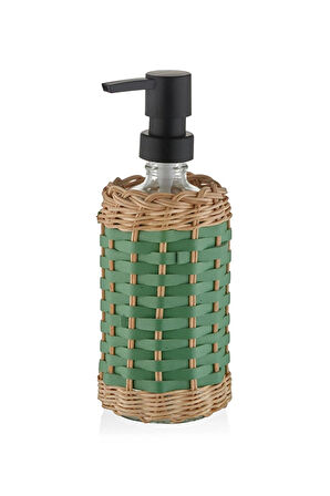 3 ADET  The Mia Rattan Cam Sıvı Sabunluk Yeşil 330 cc