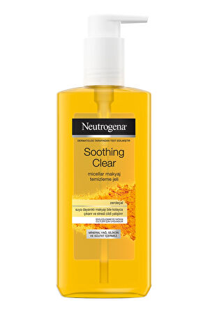 3 ADET  Neutrogena Soothing Clear Micellar Yüz Temizleme Jeli 200 ml