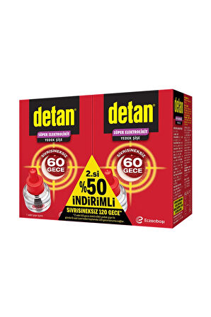 3 ADET  Detan Elektro Likit Sinekkovar Yedek 60 Gece 2.si %50 İndirimli