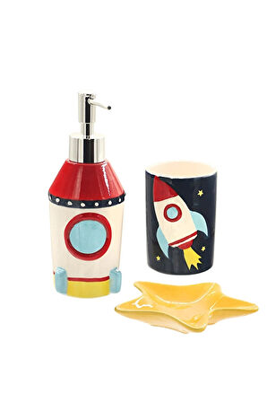 3 ADET  The Mia Rocket Seramik Banyo Seti 3 Parça