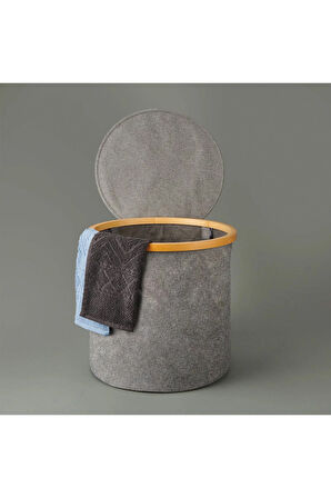 3 ADET  Arow Kapaklı Katlanabilir Yuvarlak Sepet