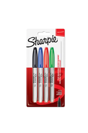 3 ADET  Sharpie Fine Permanent Markör Kalem Standart Renkler 3+1 Paket