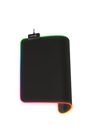 3 ADET  Rampage BLITZ RGB MP-23 Siyah 25X32X3 cm RGB Ledli Gaming Mouse Pad