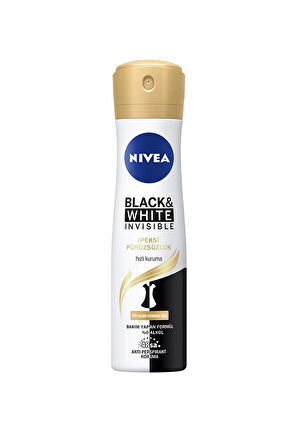 4 ADET   Nivea Deodorant Invisible Black&White İpeksi Pürüzsüzlük 150 ml