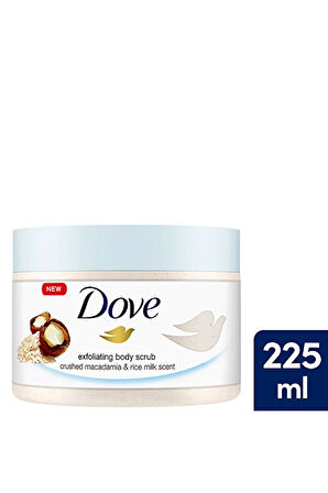 4 ADET   Dove Vücut Peelingi 225 ml Macademia