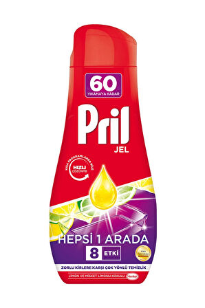 4 ADET   Pril Hepsi Bir Arada Jel 60 Yıkama