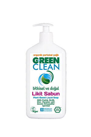 4 ADET   Green Clean Bitkisel Likit Sabun 500 ml