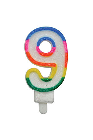 4 ADET   Rakam Mum 9 Numara