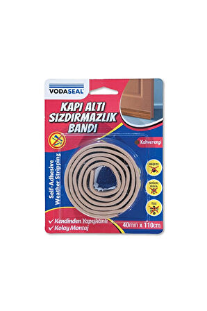 4 ADET   Vodaseal Kapı Altı Sızdırmazlık Bandı Kahve 40mmx110cm