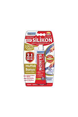 4 ADET   Vodaseal Tüp Silikon Şeffaf 50g