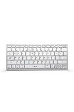 4 ADET   Inca Ibk-565Bt Bluetooth  5.0 Rechargeable Smart  Silver  Keyboard