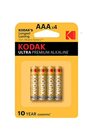 4 ADET   Kodak Ultra Premium Alkalin İnce Pil 4'lü