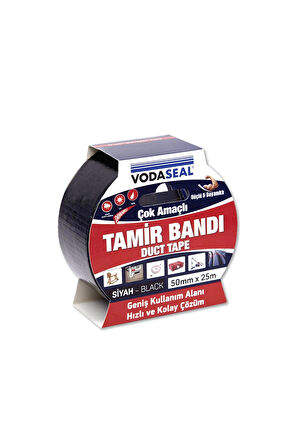 4 ADET   Vodaseal Tamir Bandı Siyah 50mmx25mt