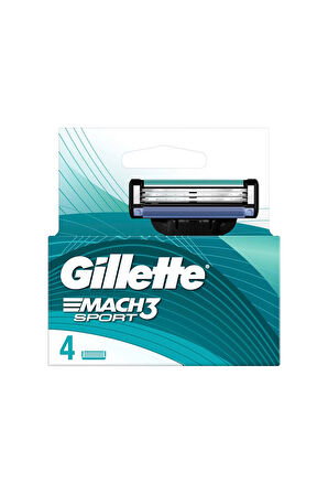 4 ADET   Gillette Mach3 Sport Yedek Bıçak 4'lü